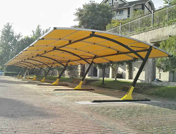 Yellow Multichannel carportfor modern house area