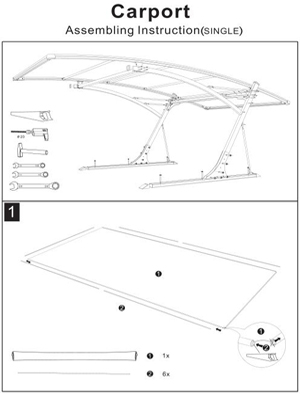 Assembling Instruction of Single carport