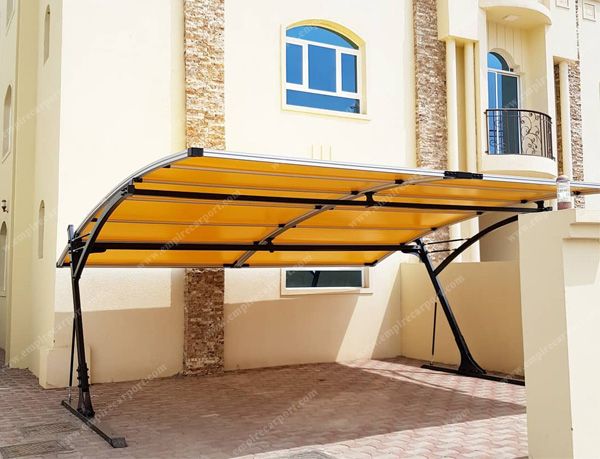 Yellow double carport for 2 cars