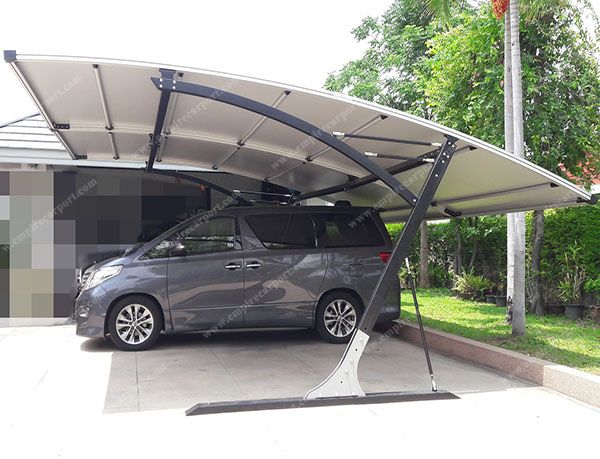 wind resistant 2 cars carport at Gray color