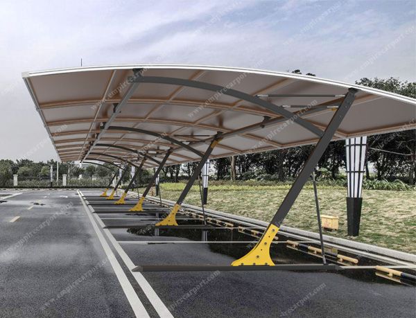 Carports connected to cover many cars