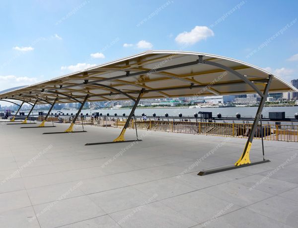 Carports connected to cover many cars