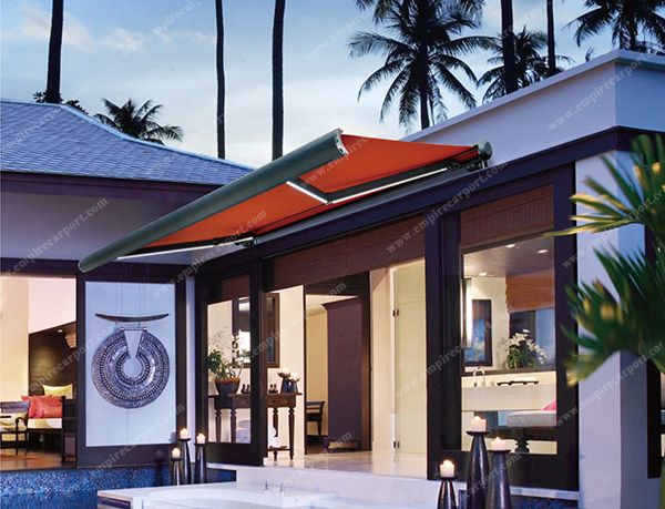 Full-Cassette Retractable Awning with LED light