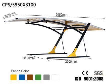 Yellow single carport for 1 car