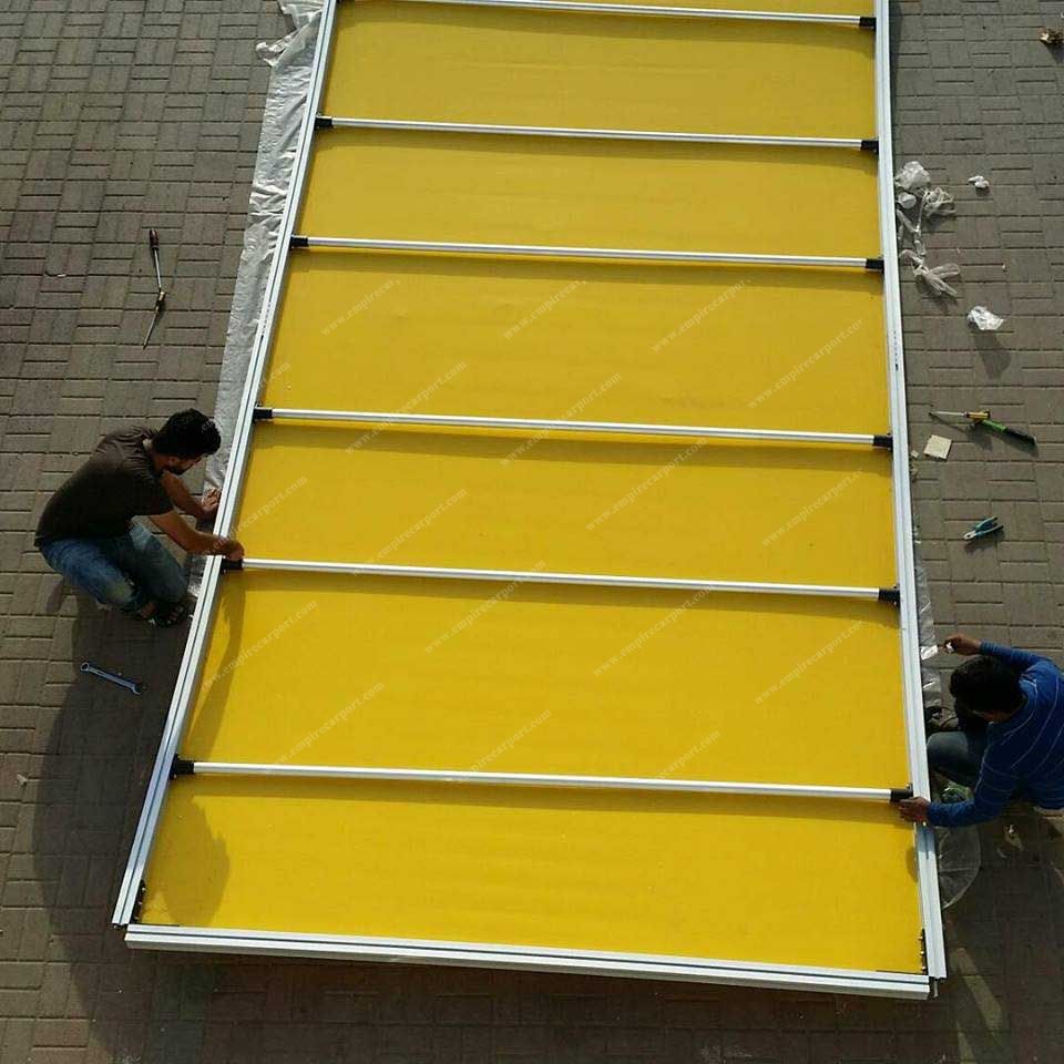 Yellow single carport for 1 car