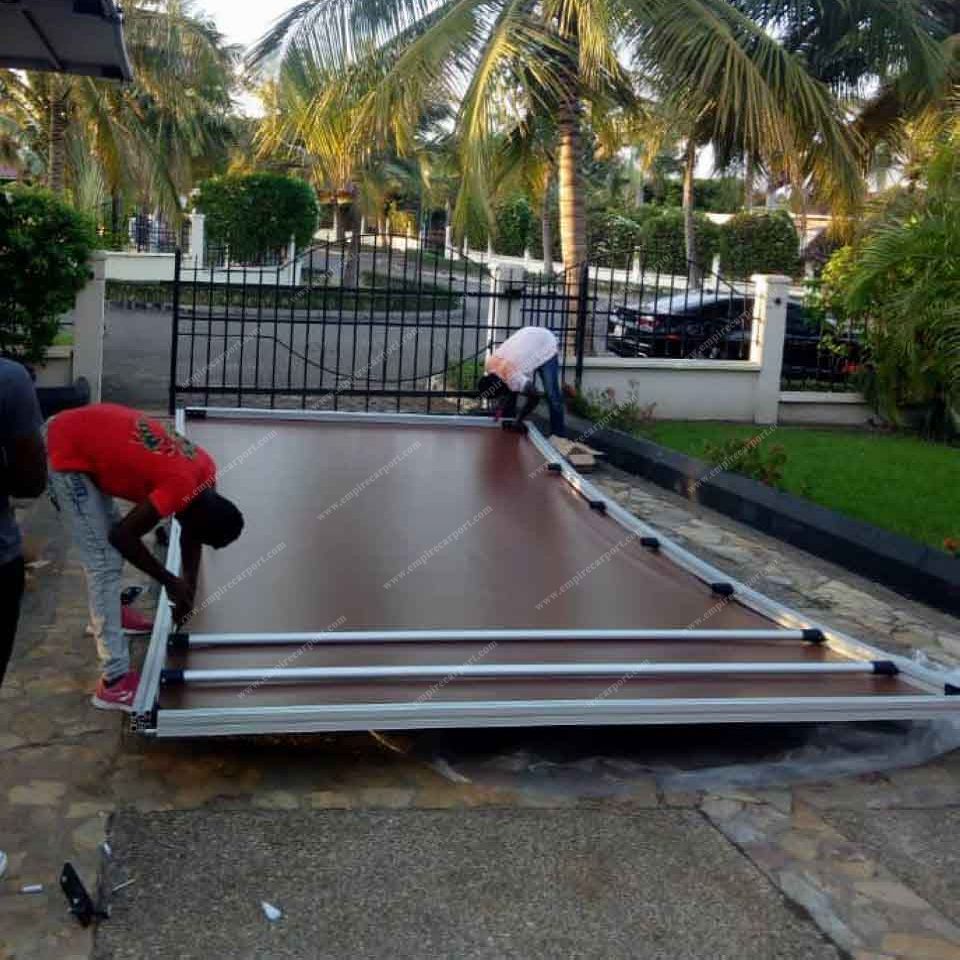 Yellow single carport for 1 car