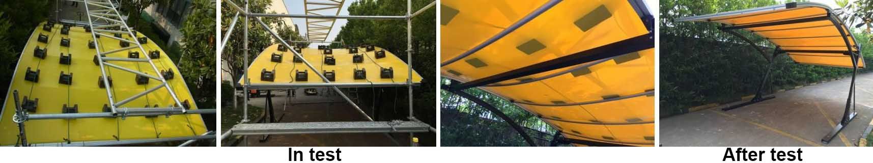 Yellow single carport for 1 car