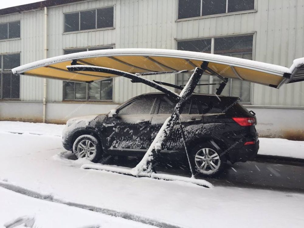 Yellow single carport for 1 car