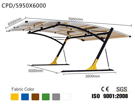 Yellow double carport for 2 cars