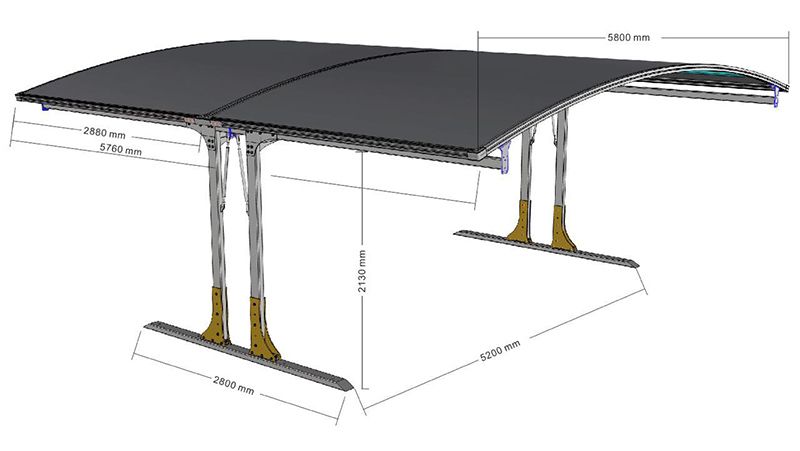 Side carport for 2 cars